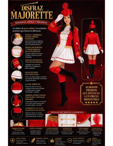 Costume da Majorette Taglia M | Costumi per Adulti Il Re del Carnevale